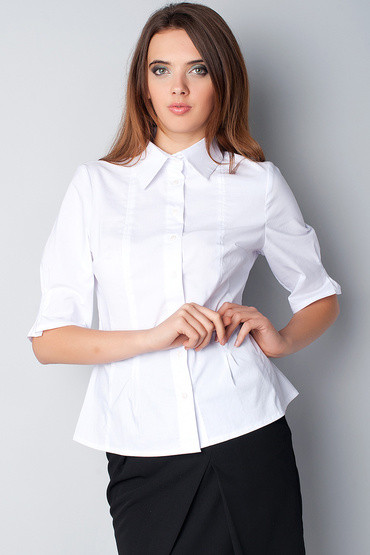 Біла жіноча блуза з рукавом до ліктя Р40