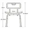 Стілець для душу KY-1201A, зі спинкою, регульована висота, білий, фото 3