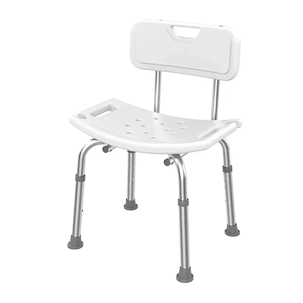 Стілець для душу KY-1201A, зі спинкою, регульована висота, білий, фото 1