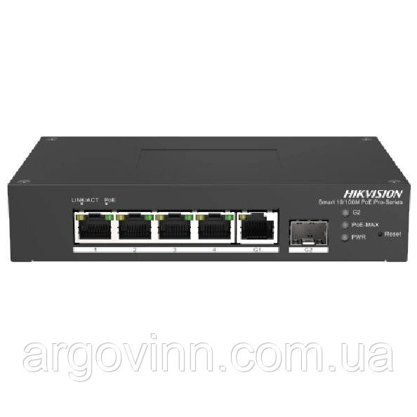 4-портовий керований Hikvision PoE 10/100 Мбіт/с DS-3T1306P-SI/HS.