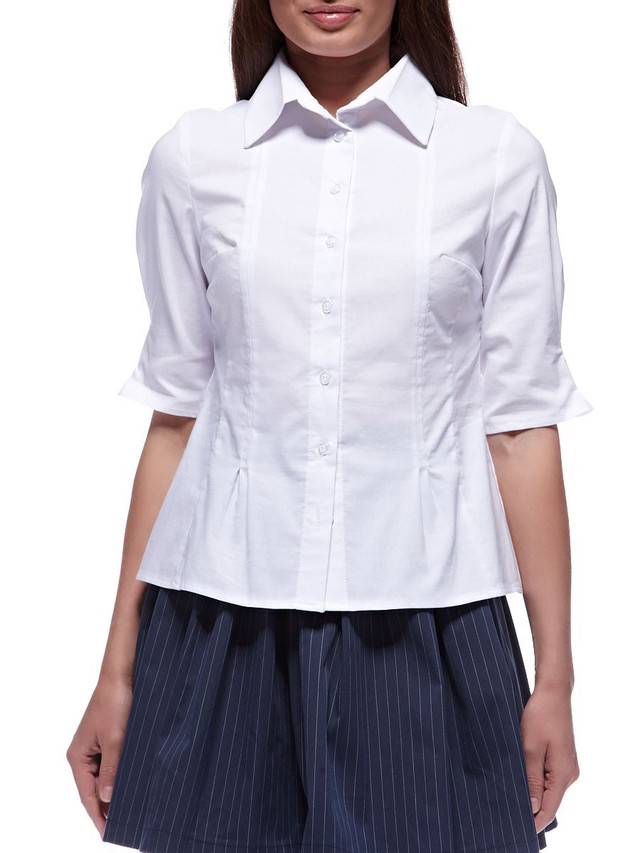 Белая блуза с коротким рукавом Р40