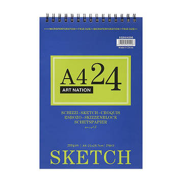Скетчбук блокнот А4 24 аркуші на спіралі