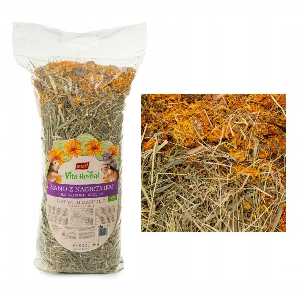 Сіно Vitapol Vita Herbal для гризунів, з пелюстками троянд, 800 г, фото 1
