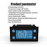 Терморегулятор W1213 з таймером (-40 °C...+120 °C), цифровий, з виносним датчиком температури термостат, фото 3