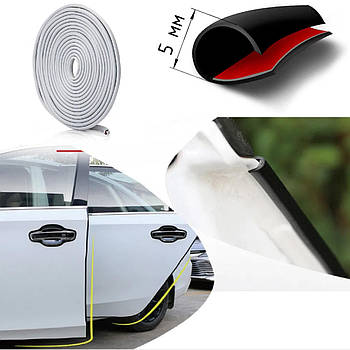 Молдинг кромки дверцят силікон на скотчі 5 метрів Сірий