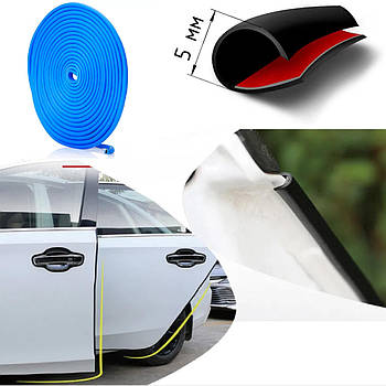 Молдинг кромки двері силікон на скотчі 5 метрів Синій