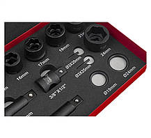 Набір насадок для пошкоджених/зірваних гайок та болтів, 19 шт REDATS, фото 5