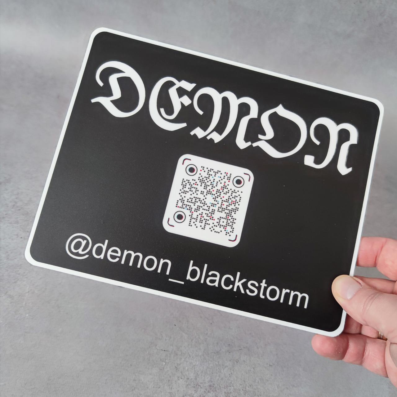 Номер на мотоцикл З логотипом та qr-кодом компанії 220х175 мм, фото 1