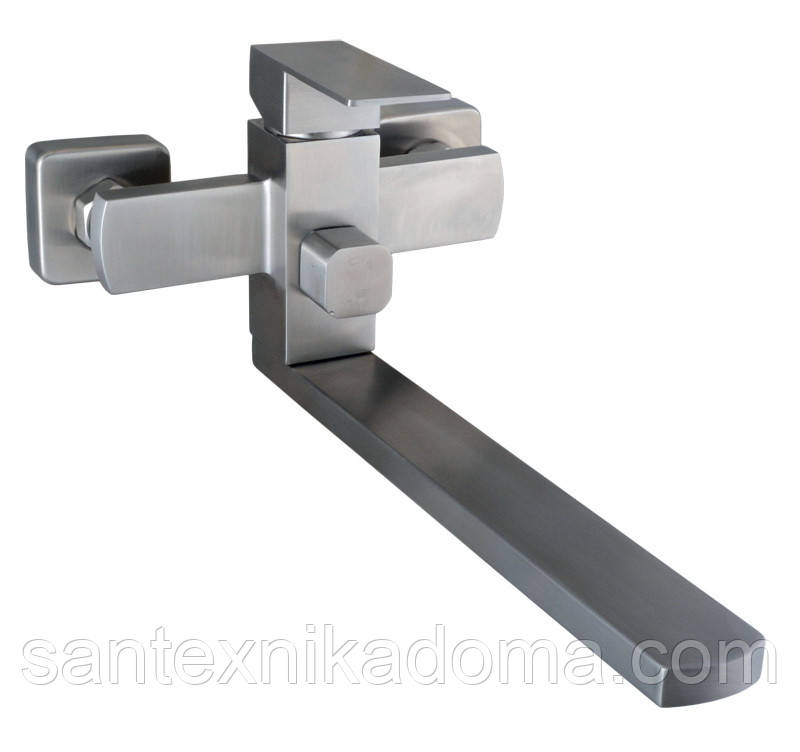 Змішувач для ванни Globus Lux  KUBUS SKU-208N нержавіюча сталь гусак 35см