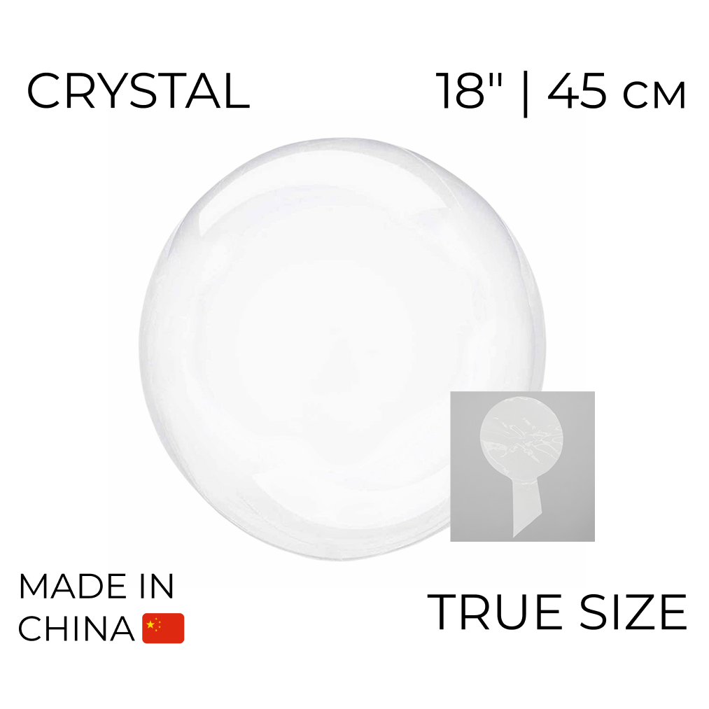 Куля Bubbles True size 18" | 45 см КИТАЙ-КТ Прозора з широким горлом