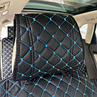 Накидки для передніх сидінь Melano Екошкіра Чорні-Синя нитка (Ромб), фото 3