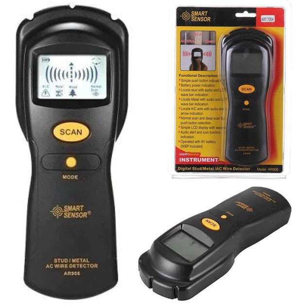 Шукач прихованої проводки та металу AR 906, детектор, індикатор, шукач, сканер, фото 1