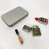 Запальничка бензинова в подарунковій коробці N3, сувенір запальничка, подарунки для чоловіків, фото 5