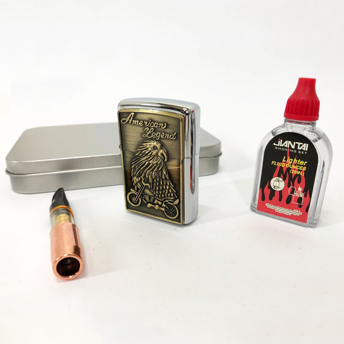 Запальничка бензинова в подарунковій коробці N5, запальничка вітрозахисна, запальничка бензин, фото 1