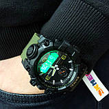Годинник наручний чоловічий SKMEI 1586AG ARMY GREEN, чоловічий армійський водостійкий тактичний. Колір:, фото 6