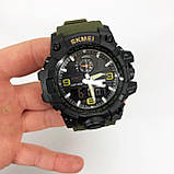 Годинник наручний чоловічий SKMEI 1586AG ARMY GREEN, чоловічий армійський водостійкий тактичний. Колір:, фото 9