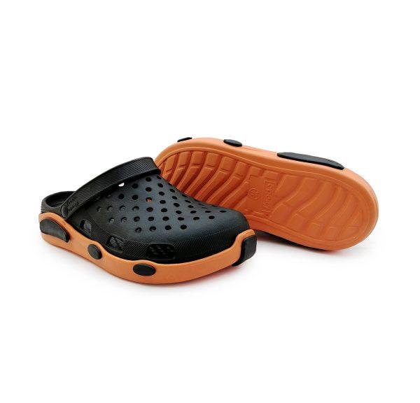 Чоловічі сабо Crocs-стиля чорно-жовтогарячі 42-43 розмір, фото 1