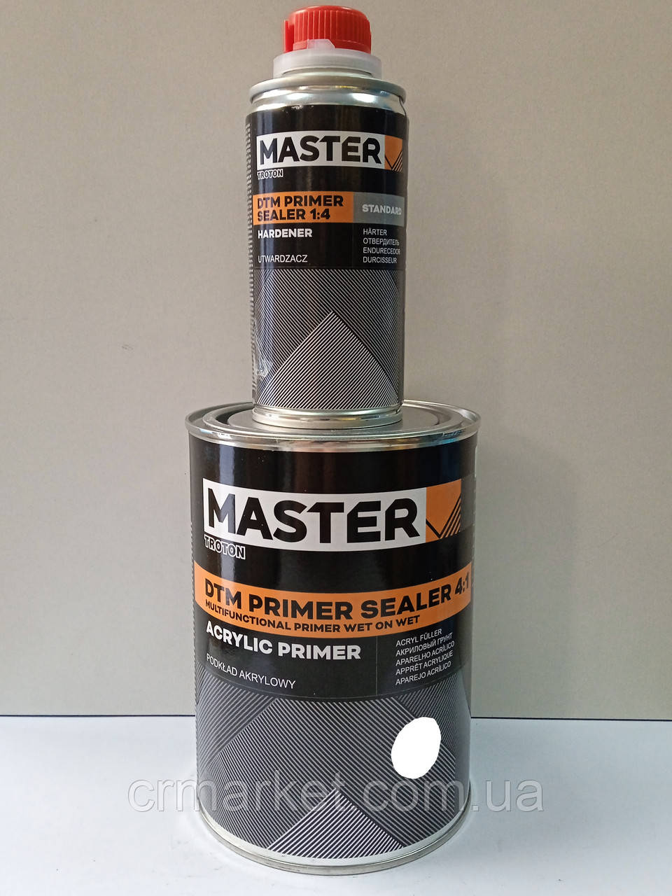 Акриловий універсальний грунт "Acryl filler MASTER DTM 4:1 2K", білий (0,80л+0,20л), TROTON Master, фото 1