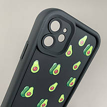 Чохол для Apple iPhone 11 чорний чохол із зеленими авокадо на телефон айфон 11 q06h, фото 3
