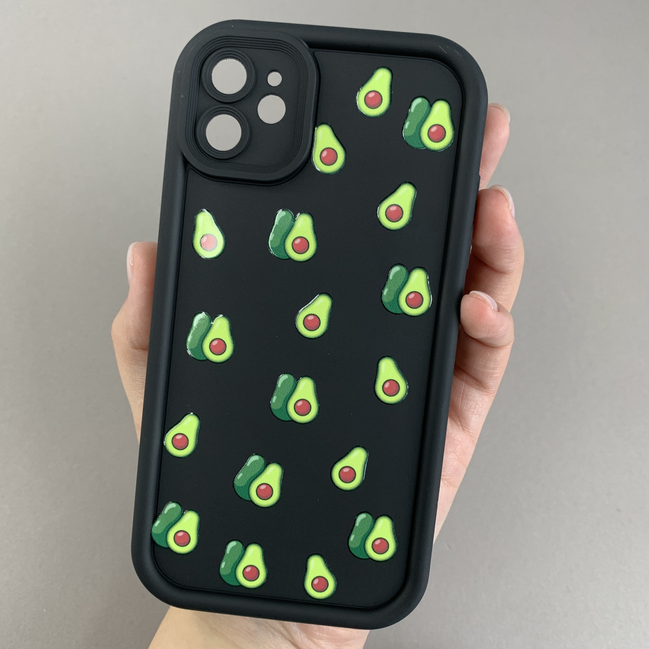 Чохол для Apple iPhone 11 чорний чохол із зеленими авокадо на телефон айфон 11 q06h