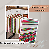 Современная скатерть с украинским орнаментом Скатерть готовая с вышитым узором Льняные скатерти на стол