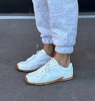 Жіночі молодіжні кеди з двома шнурками модні білі натуральна шкіра+текстиль