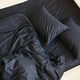 Двуспальний комплект якісної постільної білизни Бязь Gold Lux чорний однотоний 180*200, фото 2