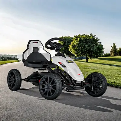 Мега крутий карт педальний автомобіль для дитячих перегонів від 3 років / Залізний ралі болід з EVA колесами 25 см