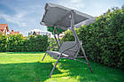Посилена гойдалка Relax з навісом тримісна до 250 кг Grey, фото 7