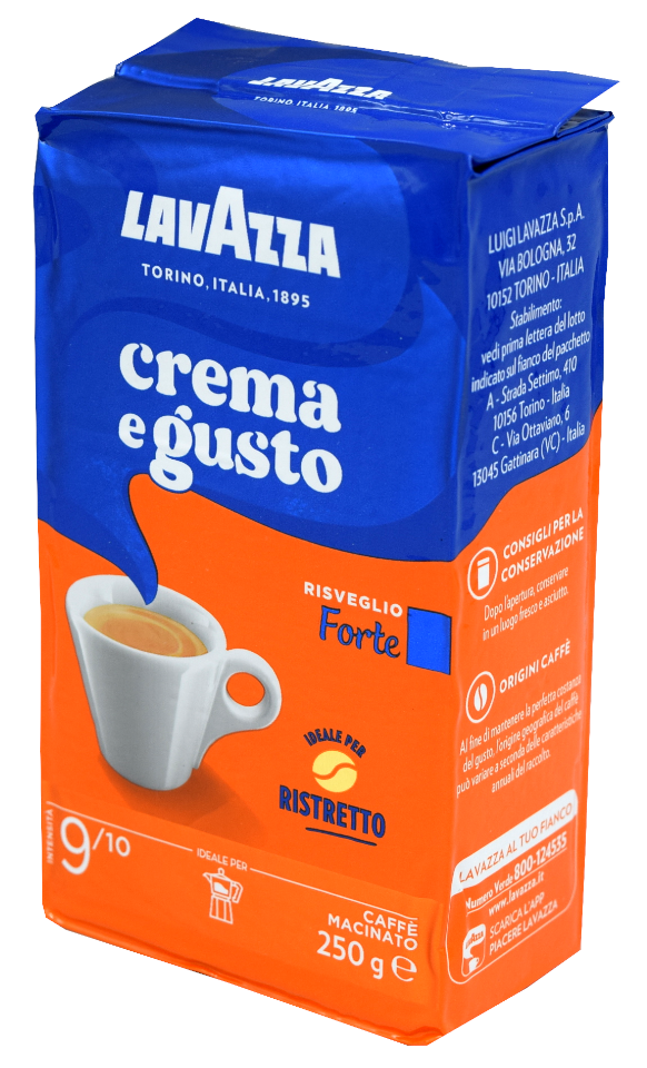 Кава мелена міцна Lavazza Crema e Gusto Forte 250 грамів у кольоровому пакованні