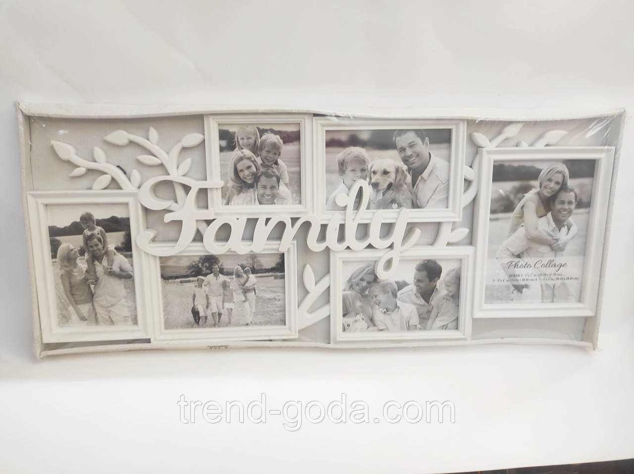 Фоторамка-колаж Рамка для фотографій Сім'я/Family біла, 6 фото