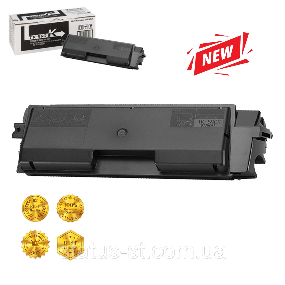 Картридж Kyocera TK-590K black для принтера FS-C2026MFP, FS-C2126MFP, FS-C2526MFP, FS-C2626MFP, FS-C5250DN, ECOSYS P6026cdn аналог