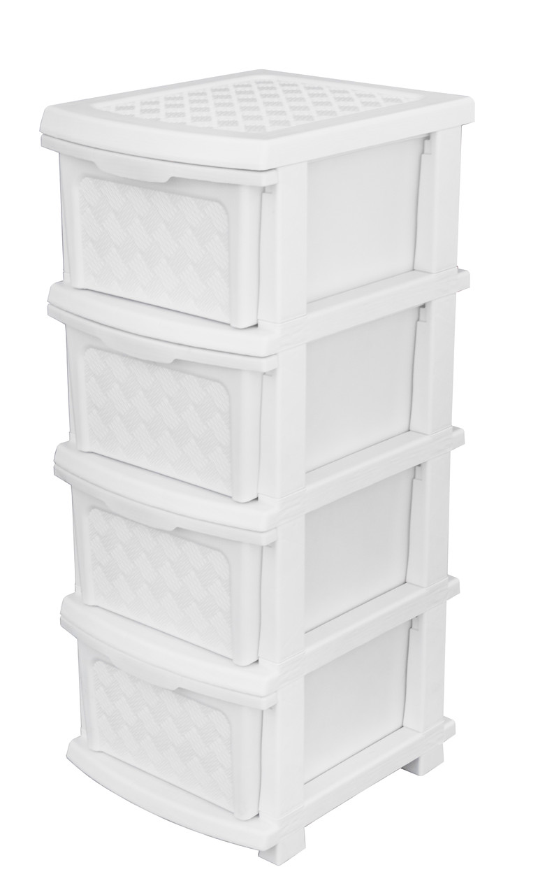 Комод пластиковий на 4 ящики "Компакт плюс" білий Арт.04004 86*40*34 см (R plastic)