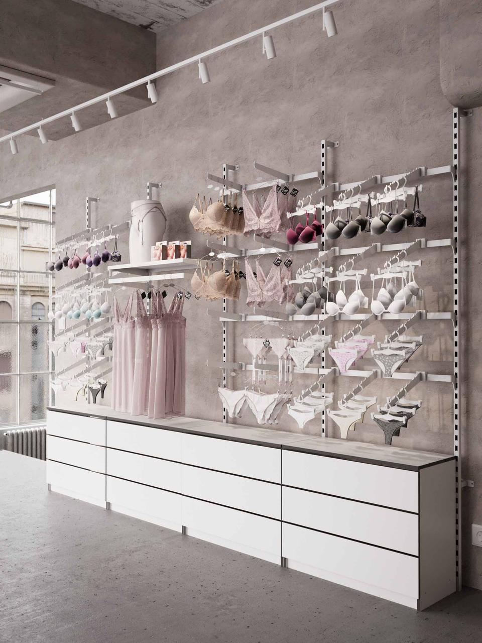 Пристінна стійка з металу для магазину - комплект LIS