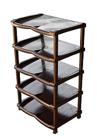 Полиця для взуття пластикова на 5 ярусів Нормал NEW коричнева Арт.17501 60*45*30 см (R plastic)