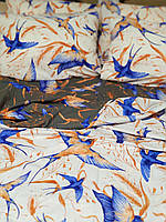 Полуторний комплект якісної  постільної білизни Бязь Gold Lux    150*220 "ЛАСТІВКИ"