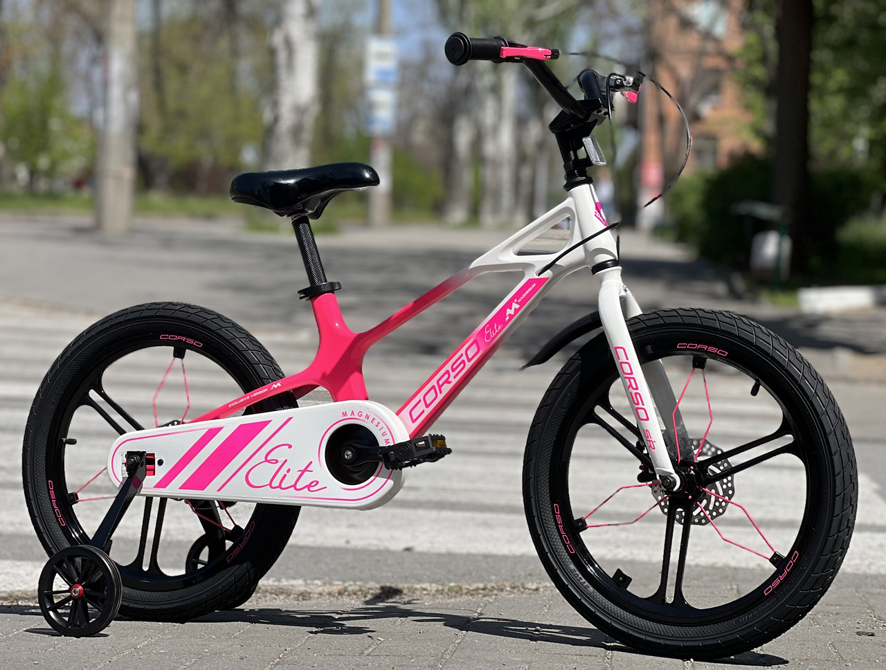 Велосипед дитячий 18" Corso Elite ELT-18091 рожевий на зріст 105-115 см
