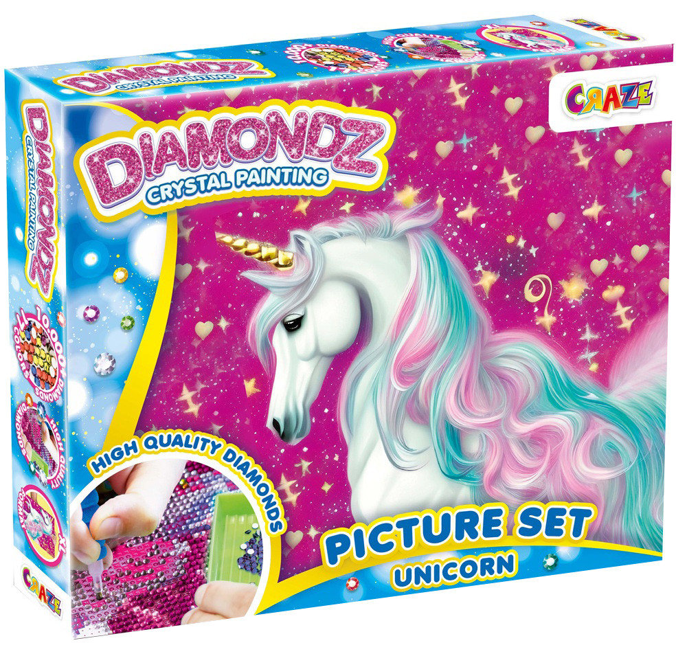 Іграшка CRAZE DIAMONDZ - Набір для створення картини Єдиноріг зі стразами, фото 1