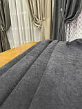 Тканина для штор темно-сіра мікровелюр Diamond висота 2,95 м, фото 4