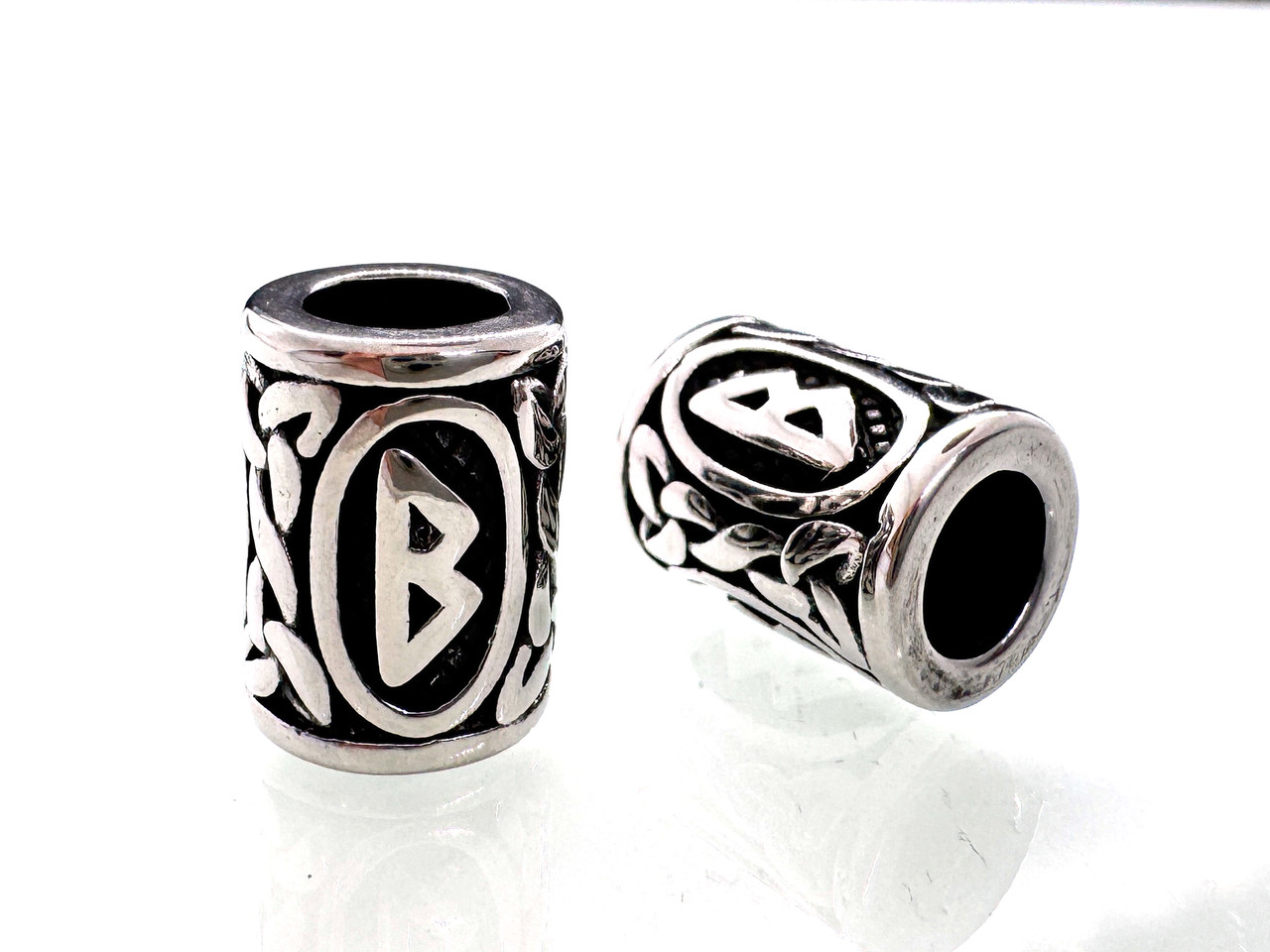 Руна Беркана — намистина сталь 14*10 мм — зріст і розвиток, фото 1