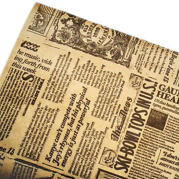 Подарунковий папір ретро "Газета TIMES"(36) чорна на крафте