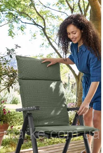 Подушка на стілець, з високою спинкою із парусинової тканини (mrk)