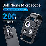 Мікроскоп лінза для смартфона 200X з CPL фільтром Apexel APL-MS002CBK, фото 3