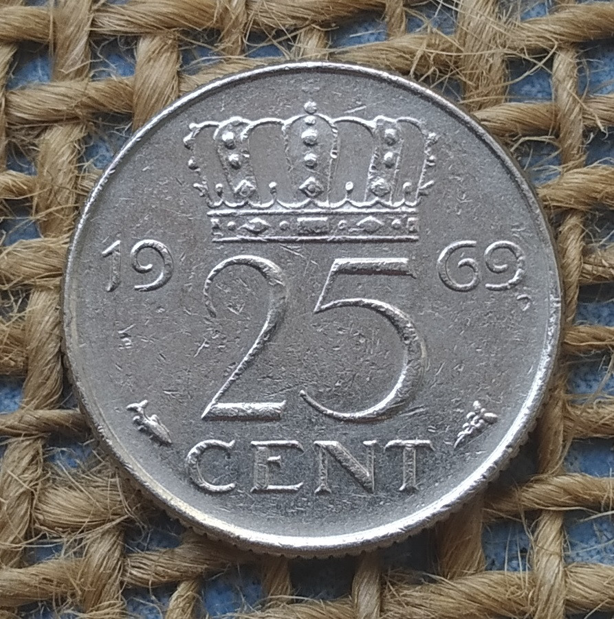 25 центiв 1969 року. Нiдерланди