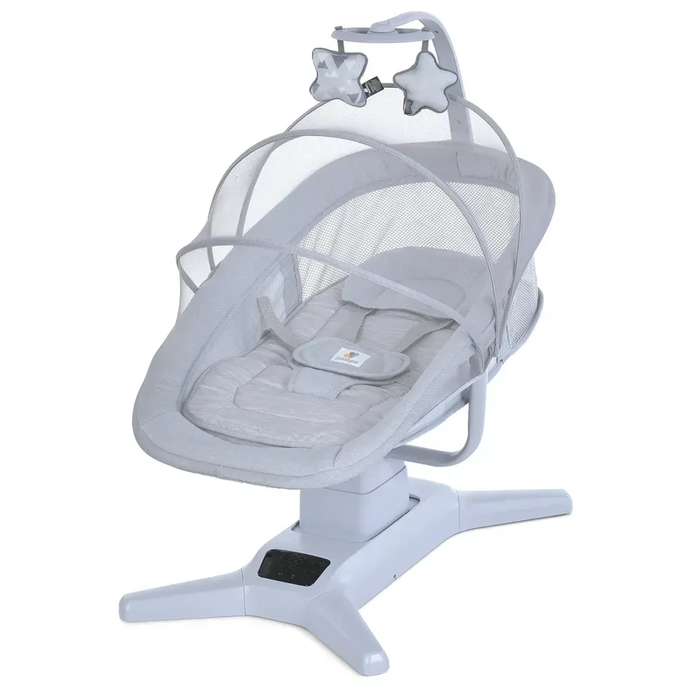 Дитяча гойдалка Mastela 8301: 5 швидкостей, 5‑точковий ремінь та москітна сітка, фото 1