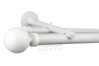 Zegar Карниз для штор подвійний Техно 30 Білий імпресійний, Куля