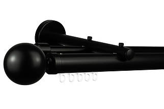 Zegar Карниз для штор подвійний Техно 30 Чорний імпресійний, Куля