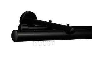 Zegar Карниз для штор подвійний Техно 30 Чорний імпресійний,Сиквел