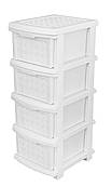 Комод пластиковий на 4 ящики Компакт плюс білий Арт.04004 86*40*34 см (R plastic)