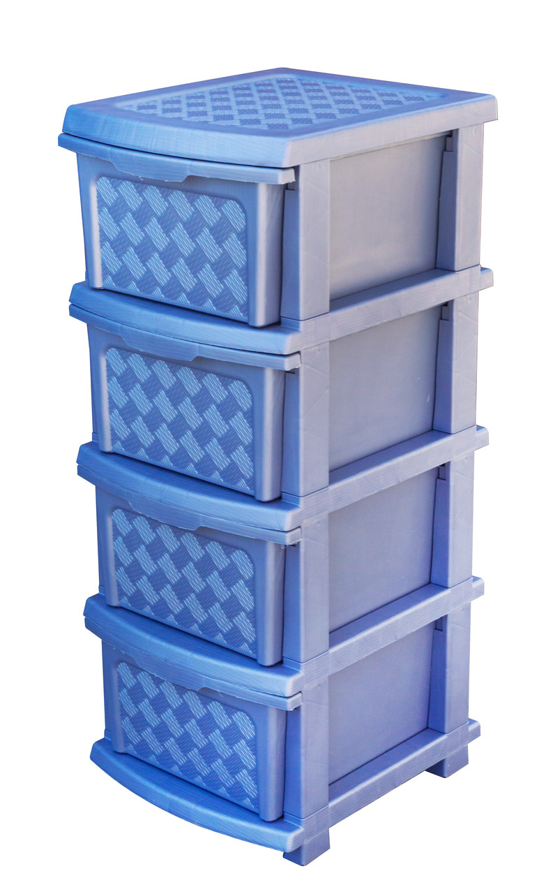 Комод пластиковий на 4 ящики Компакт плюс фіолетовий Арт.04010 86*40*34 см (R plastic)